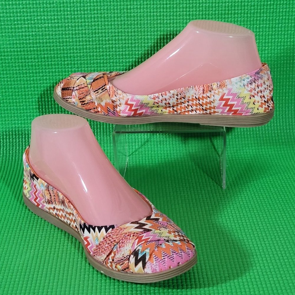 Blowfish Malibu Multicolor Criss-Cross Flats - Women's 8 - Picture 2 of 8